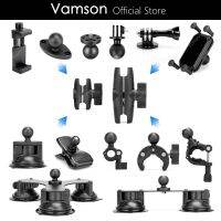 Vamson โทรศัพท์ส่วนขยายอะแดปเตอร์หัวลูกบอล1นิ้วตัวยึดสำหรับกล้องโกโปรฮีโร่11 10 9 Insta360 X3กล้อง X2เดียวอุปกรณ์เสริมสำหรับมอเตอร์ไซค์