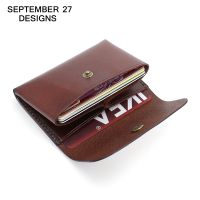 New Fashion Credit Card Wallets Genuine Leather Luxury Vintage ID Bus Business Card Case Retro Mini Coin Purses Small Money Bag Card Holders