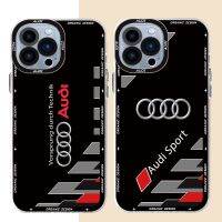 （shine electron）เคสรถยนต์โลโก้รถออดี้สำหรับ Samsung Galaxy A23 A53,A42 A33 A72 5G A12น้ำหนัก5G A73 A13 A21s A52ฝาปิดซิลิโคนแบบใส Capa