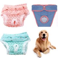 COD DSFERTGERRYYY Pet Physiological Pants Diaper Sanitary Female Dog Shorts Panties Underwear/Reusable Sanitary Diapers Chiffon Washable Pet