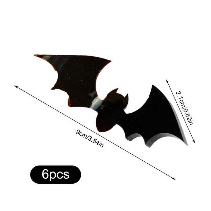 bat-cupcake-topper-6pcs-realistic-3d-black-bat-cupcake-picks-reusable-diy-cake-insert-topper-happy-halloween-props-for-halloween-theme-baby-shower-excitement