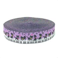 [HOT!] 5/8 quot; 16mmX10yards Zakka handmade accessories ribbon laciness piano notes russy cat Jacquard Ribbon KTZD15102811