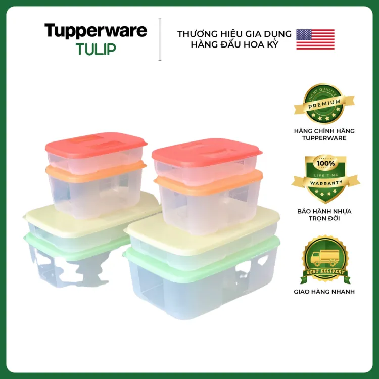 Bộ hộp trữ đông Colorful Set 8 - Tupperware Chính Hãng 100% 