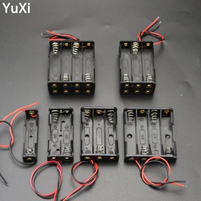 AAA Battery Storage Box Case DIY 1 2 3 4 6 8 Slot Way Batteries Clip Holder Container With Wire Lead Pin Battery Compartment