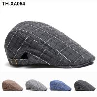 Hat mens spring and summer Korean style trendy peaked cap forward cap plaid baseball cap sun visor beret sun hat