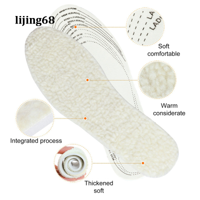 Lijing 2คู่ DIY Insoles อบอุ่นนุ่มสบายขนสัตว์ความร้อน Insoles สตรีบุรุษรองเท้าฤดูหนาวแทรกแผ่น