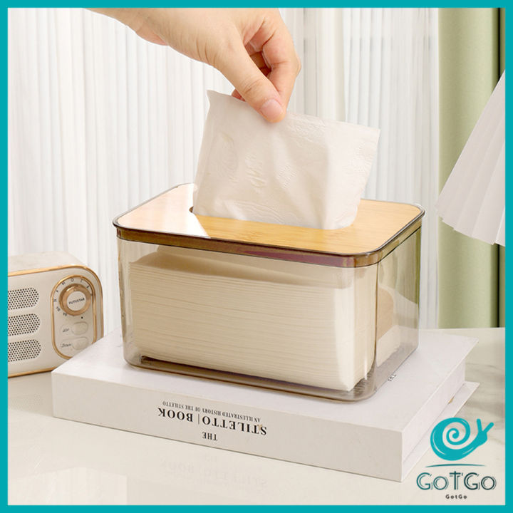 gotgo-กล่องใส่ทิชชู่แบบใส-เก็บทิชชู่-กล่องกระดาษทิชชู่แบบถอดได้-tissue-box