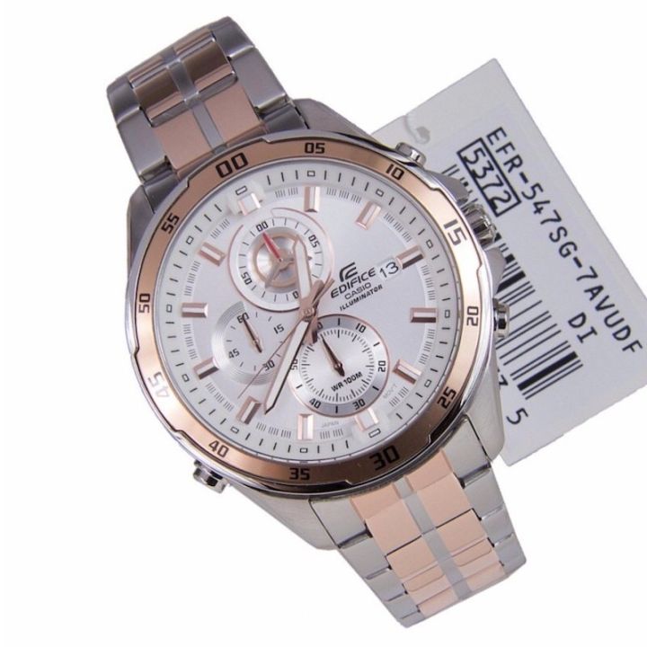 casio-edifice-นาฬิกาข้อมือผู้ชาย-สายสเตนเลส-รุ่น-efr-547sg-7a-silver-gold-มีไฟ-ของแท้-100-ประกันศูนย์เซ็นทรัลcmg1-ปี