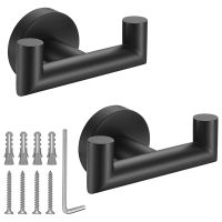 Brushed Nickel Towel Hook Clothes Hook Bathroom Hooks for Kitchen Bathroom,for Hanging Towels,Coats,Sponges,Clothes Black