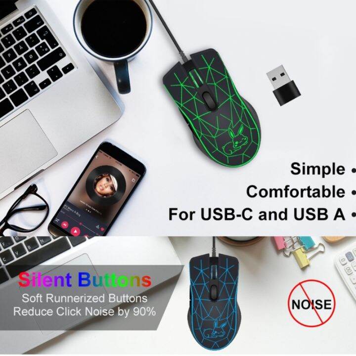 type-c-usb-เมาส์แบบมีสาย-800-2400จุดต่อนิ้วปรับ6ปุ่มมืออาชีพ-gamer-สำนักงานเมาส์อุปกรณ์คอมพิวเตอร์