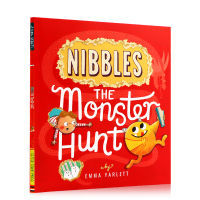 English original picture book nibbling book little yellow monster nibbles the monster hunt cave Book Small mechanism flipping game book interesting story Picture Book Emma yarlett parent-child interaction