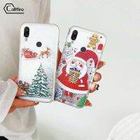 Callfire เคสใส่โทรศัพท์ลายตัวอักษรสำหรับ Xiaomi Redmi 7 7A Y3 Note 7 Pro Note 7S ลายคริสต์มาสกวางน่ารักซานตาคลอสรูปแบบต้นคริสต์มาสกรอบทราย