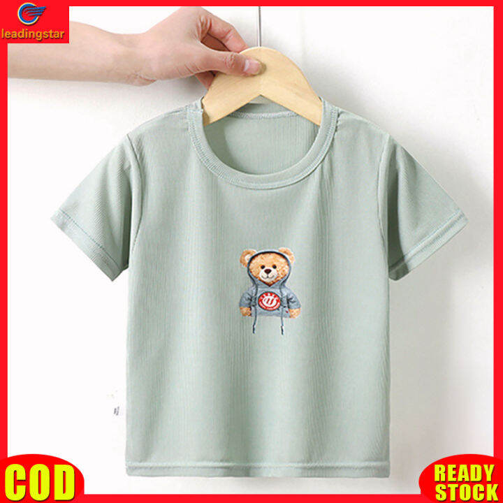 leadingstar-rc-authentic-kids-short-sleeves-t-shirt-round-neck-cartoon-printing-tops-casual-breathable-shirt-for-1-6-years-old-boys-girls