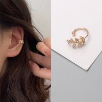 【YF】 New Crystal Leaf Womens Ear Cuff without Piercing Gold Color Metal Small Earrings for Girls Boho boucle oreille femme