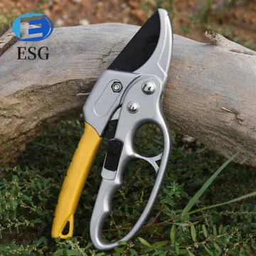 Heavy Duty Rachet Pruning Shears Handheld Garden Plant Scissors Trees  Trimmer