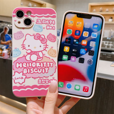 เคสมือถือสุดหรู Cinnamoroll สำหรับ iPhone 14 13 11 12 Pro Max XR X XS 6 7 8 Plus Sanrio Kitty เคสมือถือลายแมวสำหรับ iPhone 12 13 Mini