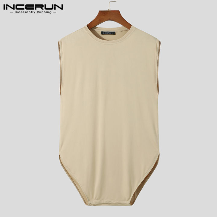 incerun-บุรุษชุดรัดรูปสาวน้อยกางเกงชุดชั้นในชุดนอนเสื้อยืดด้านบน-homewear