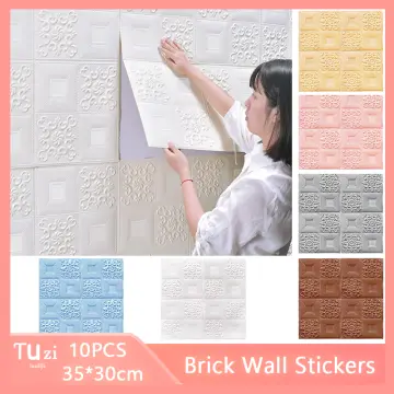 1pcs 35*30cm Wallpaper Brick 3d Wall Sticker Foam Self Adhesive