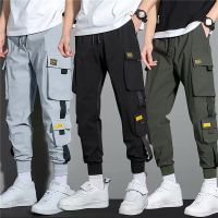 Unisex Cargo กางเกงสีดำกระเป๋าขนาดใหญ่ Joggers ลำลอง Harem กางเกง Vintage Hippie Streetwear Harajuku กางเกงคู่