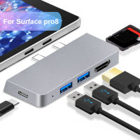 USB C Hub สำหรับ Surface Pro X 8 9 Type-C Dock Adapter USB 3.0 HDMI TF SD Card Reader แล็ปท็อป Docking Stations Splitter