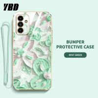 YBDดอกไม้ไข่มุกเคสสำหรับ Samsung A13 A04S A24 A32 A52 A72 4G A22 A23 A32 A33 A52 A53 A72 A73 A74 5G เคสโทรศัพท์ดีไซน์ใหม่กันกระแทกลวดลายภาพวาดสีน้ำมันเคสนิ่มพร้อมฟรีสายคล้อง