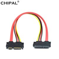 CHIPAL 30CM 50CM 7 15 22Pin Male To Female Serial ATA Data Power Cable 22 Pin SATA Extension Cord for 2.5 3.5 HDD SSD