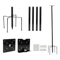 Spare Parts Bird Feeder Pole - 5 Prong Base 5Ft Adjustable Bird House Pole Mount Kit, Heavy-Duty Tall Bird Feeder Stand Post