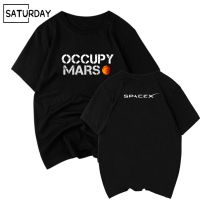 Mens Space X T Shirt Tesla Tees Casual Top Design Occupy Mars 100 Cotton Tee SHIRT Spacex Graphic Tees Men