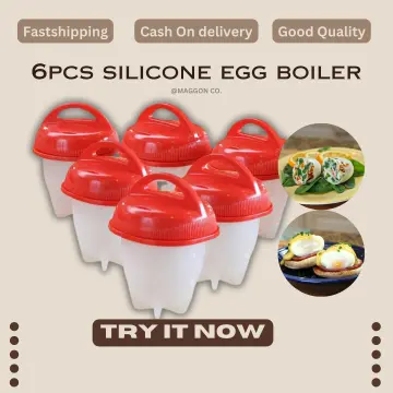 6PCS Food Grade Silicon Egg Boiler Hard Boiled Egglettes Egg Cooker Kitchen  Tool 