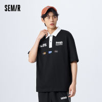 Semir เสื้อโปโลผู้ชาย2023ฤดูร้อน Atasan Bahan Rajut หลวมแฟชั่นป้องกันแบคทรีเรียใส่สบายเท่ๆ