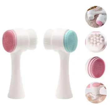 1pc Dual Sided Facial Cleansing Brush, Pink Manual Silicone Face Brush Soft  Bristles Cleanser Manual Massage Double Sides Deep Clean Pore Facial Cleaning  Brush