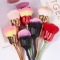 1PC Rose Nail Art Dust Brush Soft Clean Dust Powder Brush Nail Accessories Nail Material Tools