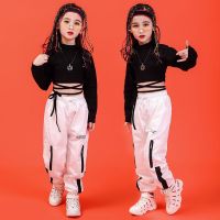 【CC】 10 12 14 16 Years Children Hip Hop Clothing Top Crop Pants Jazz Costume Ballroom Dancing