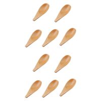 10 Pieces Mini Wooden Spoon Condiments Spoon with Short Handle,for Coffee Loose Tea Leaves Milk Powder Spice Candy,Etc