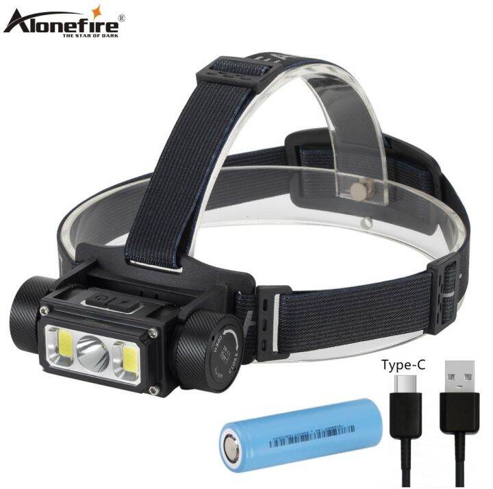 Alonefire HP43 Portable led Headlamp XPG2+COB USB Headlight Waterproof