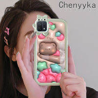 เคส Chenyyyka สำหรับ OPPO A16K เคส A54s A16s A16 A16E ลายการ์ตูน3D ทำจากซิลิโคนใสเคสมือถือสร้างสรรค์เคสใสกันกระแทกลายหมีน้อยน่ารัก