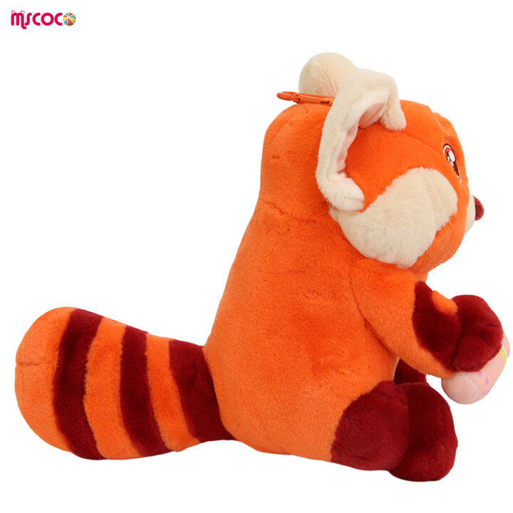 mscoco-พวงกุญแจตุ๊กตาแพนด้าสีแดงจำลองน่ารัก-boneka-mainan-พกพาได้น้ำหนักเบาสำหรับจี้ตุ๊กตากุญแจรถ