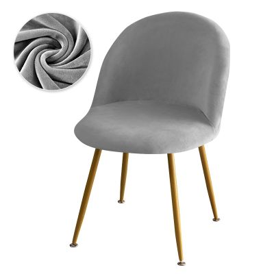 Super Soft Velvet Chair Cover Duckbill Curved Dining Chair Slipcover Low Back Stretch Thick Seat Covers for Kitchen Hotel Decor