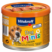 Vitakraft ไส้กรอก ด็อก มินิ ซอสเซจไก่ สูตร Hypo Allergenic  Dog Minis Chicken สำหรับสุนัขแพ้ง่าย 190g