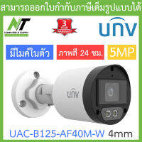 UNIVIEW กล้องวงจรปิด 5MP ภาพสี24ชม. มีไมค์ในตัว รุ่น UAC-B125-AF40M-W เลนส์ 4mm BY N.T Computer