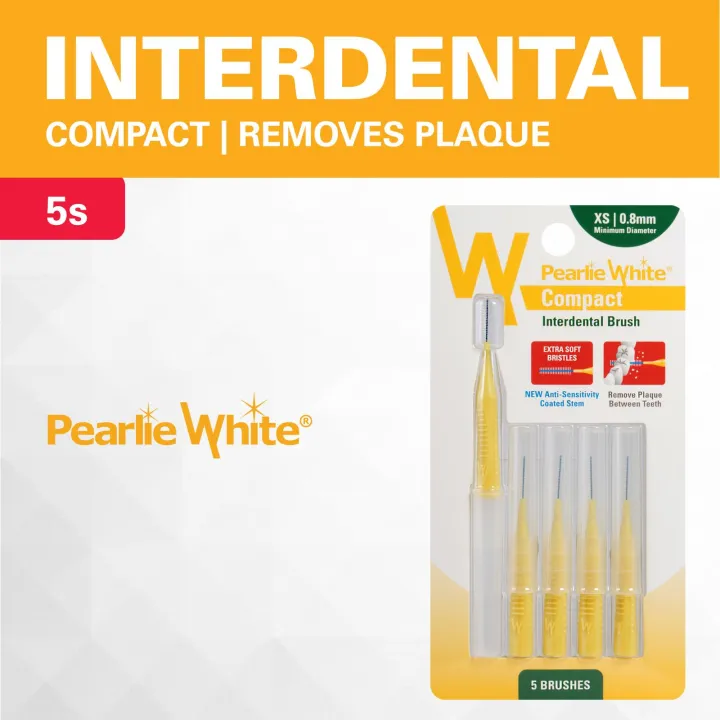 Pearlie White Compact Interdental Brush XS 0.8mm (Pack of 5s) Lazada