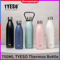 【จัดส่งที่รวดเร็ว】750มิลลิลิตร TYESO นอร์ดิกแก้วความร้อนที่มีการจัดการความจุขนาดใหญ่แบบพกพาสแตนเลสความร้อนแก้วกระติกน้ำร้อนขวดท่องเที่ยวกลางแจ้งกีฬาความร้อนแก้ว Gift823