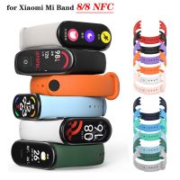 Tali jam tangan Xiaomi Mi Band 8 tali silikon NFC untuk gelang Mi Band 8