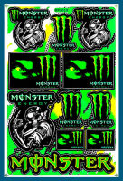 สติกเกอร์ ติดรถ Monster นินจา (สีเขียว) SP1099 สติกเกอร์แต่งรถ สำหรับรถมอเตอร์ไซค์ ติดรถยนต์ รถแข่ง ติดหมวกกันน็อค Stickers ยอดฮิต จำนวน 1 แผ่น