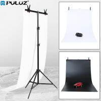 70x200cm T-Shape Photo Studio Background Support Stand Backdrop Crossbar Bracket Kit with 70x140cm Black / White Backdrops (Ready Stock)