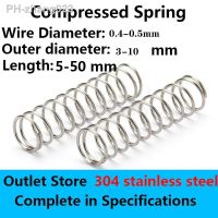 304 Stainless steel Compressed Spring Rotor Return Spring Pressure Spring Line Diameter 0.4-0.5mm External diameter 3-10mm