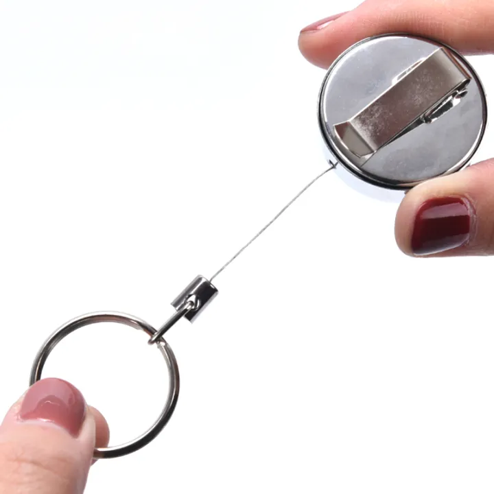 Heavy Duty Retractable Key Reel Recoil Cord Key Ring Pull Chain Belt