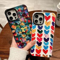 325วังฮีขายดี - /  INS Retro ดอกไม้สี Love กันกระแทก Liquid Soft เคสโทรศัพท์สำหรับ Iphone 11 12 13 14 Pro Max 13Pro XS Max X XR Coque