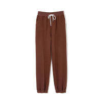 WOTWOY Winter High Waist Fleece Pencil Pants Women Solid Drawstring Thick Trousers Women Casual Cotton Stacked Sweatpants Femme