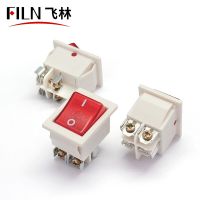 FILN 22x28mm WHITE Body on off 16A/250V 4 screw pin DPST  T85 Auto Boat Marine Toggle Rocker Switch with LED 220V Electrical Circuitry  Parts